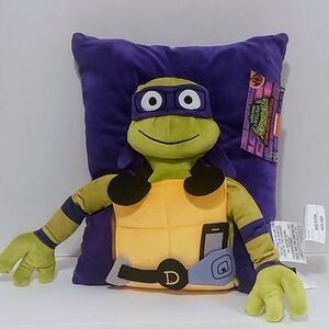 Nickelodeon Purple and Yellow Ninja Turtles Stuffed Animal Pillow